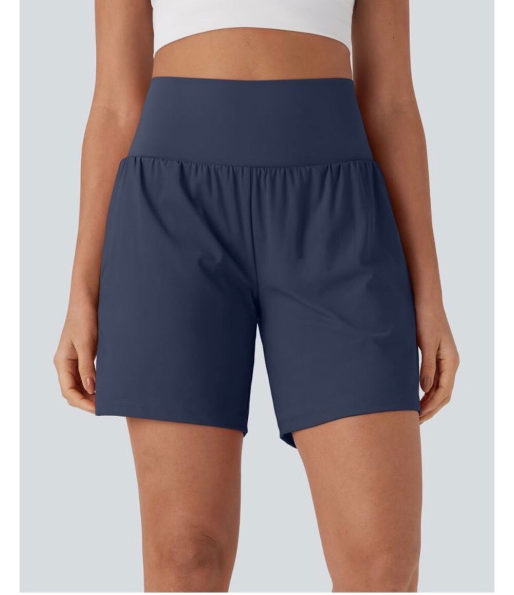 Halara Blue Active Shorts Women's Lined High Waisted Athletic Running Flowy NWT